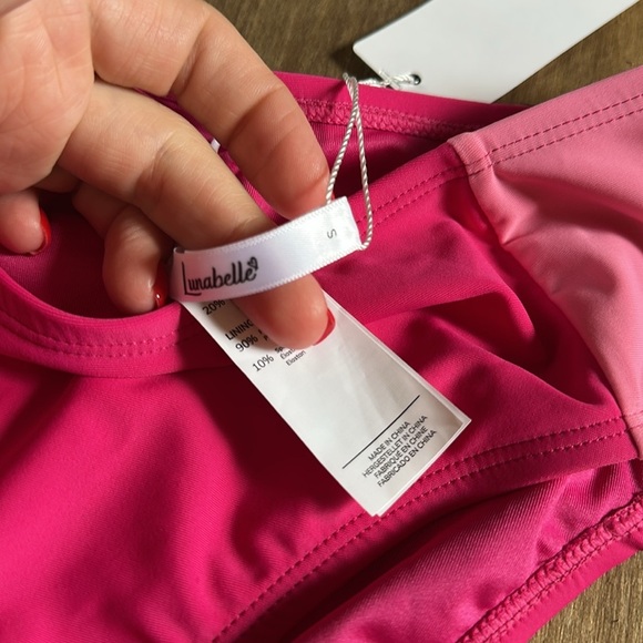 NWT Lunabelle Pink Bikini bottom size small - Picture 2 of 3